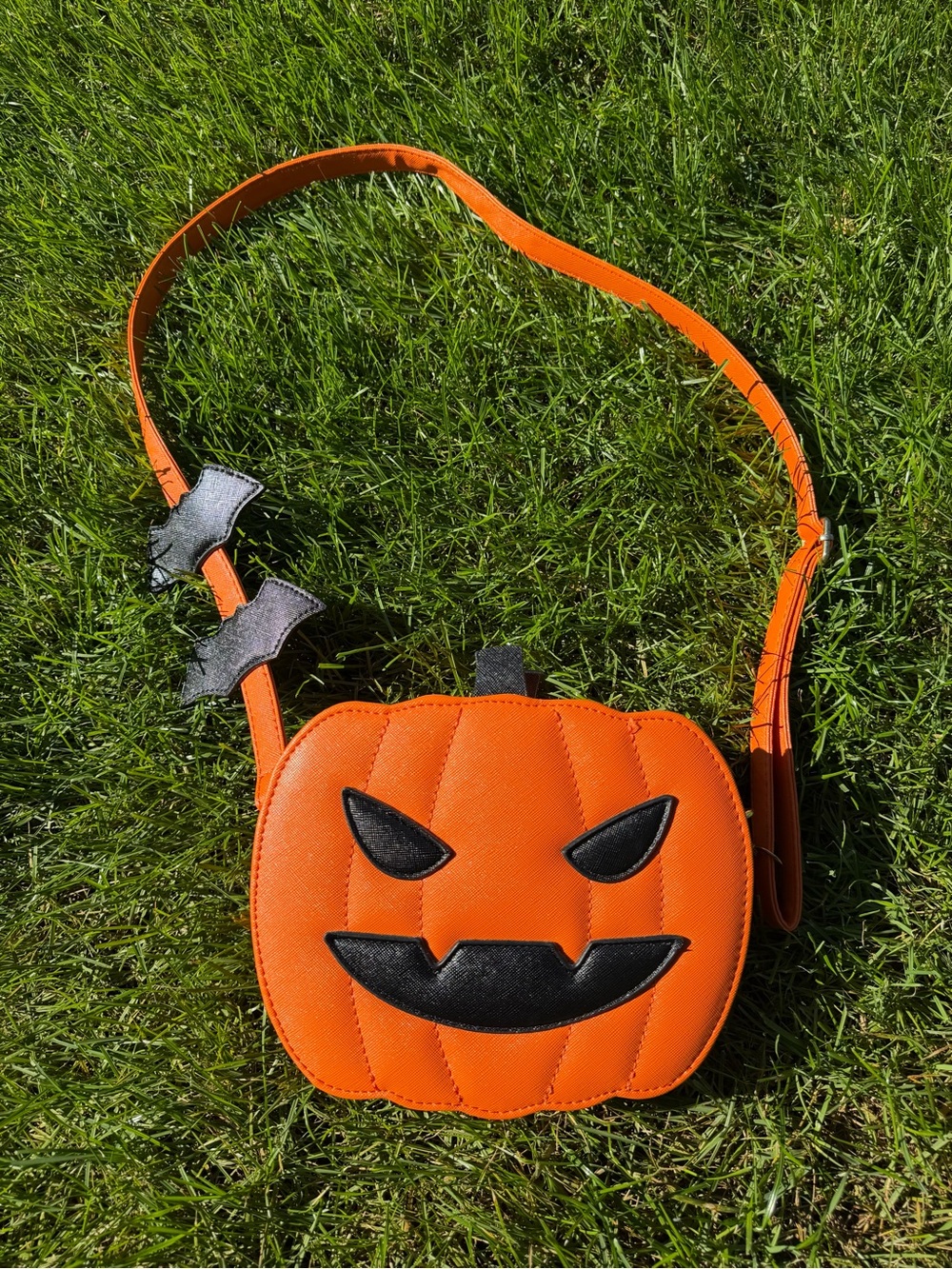 Orange Pumpkin Crossbody Bag  - Halloween Shoulder Purse